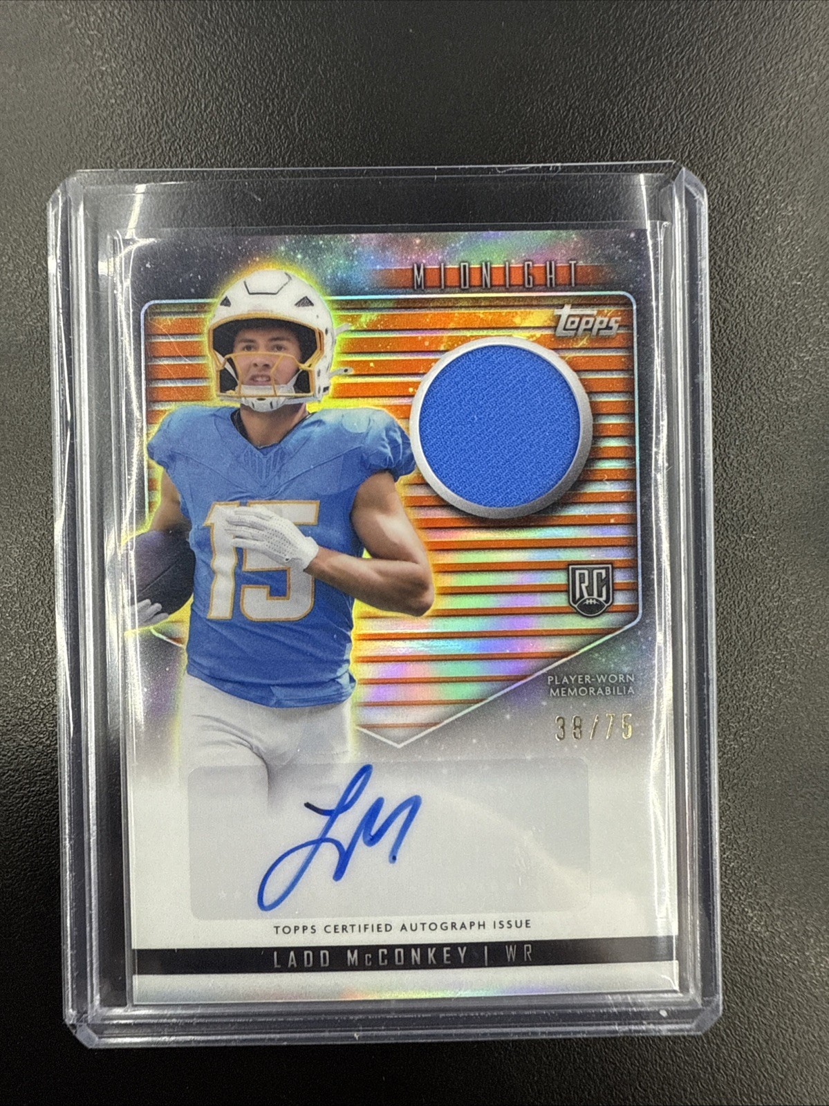 2024 Topps Midnight - Rookie Jersey Autographs Ladd McConkey #RJA-LMC Dusk /75  