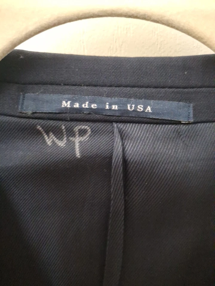 博柏利伦敦美国制造海军西装夹克 48R 复古 100% 羊毛 — 第 2/4 张图片