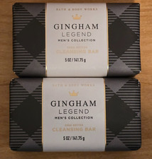 Bath  Body Works GINGHAM LEGEND Cleansing Bar Soap - 5 oz. - Lot of 2 - NEW