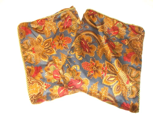 2 Ralph Lauren Chaps Leighton Jewel Tone Paisley Standard Shams Braided Trim