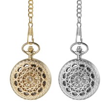 Men's Automatic Mechanical Skeleton Roman Numeral Dial Pocket Watch Waist Chain