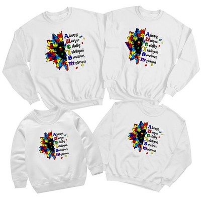 Family Sunflower Autism Awareness Day Sweatshirt Pullover Spectrum...