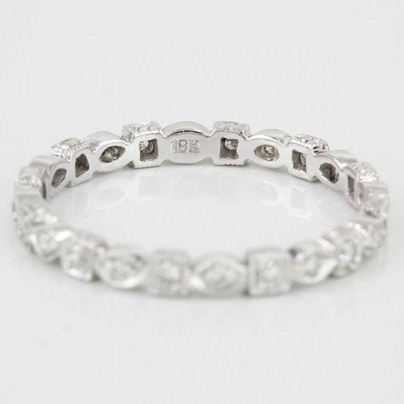18k White Gold Diamond Stackable / Anniversary Et… - image 3