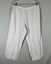 Bryn Walker Womens Size XL Lightweight Linen Tapered Lagenlook Pants Off White