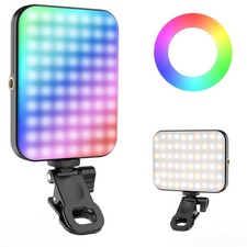 Magnetic Portable Selfie Light for iPhone: RGB Rechargeable Phone Fill Lights...