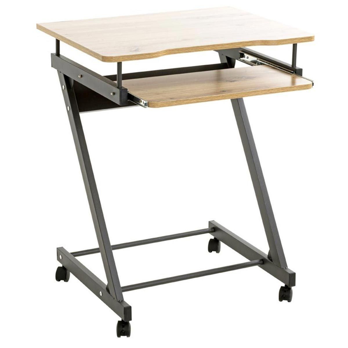 Bureau design Admira chêne et anthracite 75cm pour petit espace