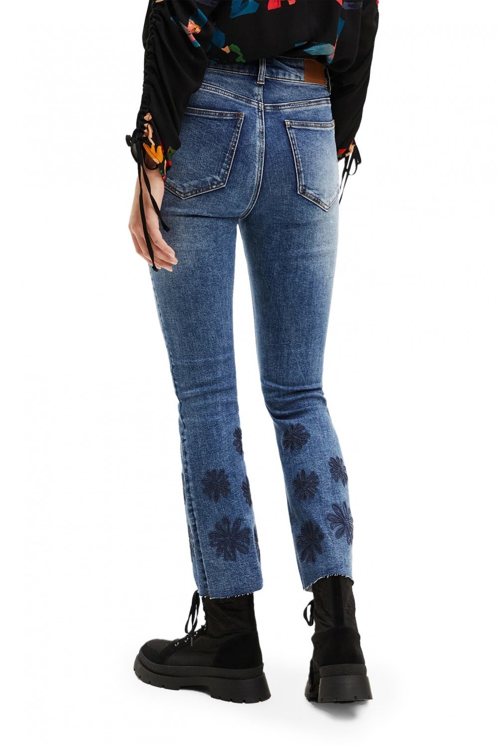 Desigual Abbigliamento Donna Jeans denim Blu 40 5 Tasche, Effetto Slavato, Botto