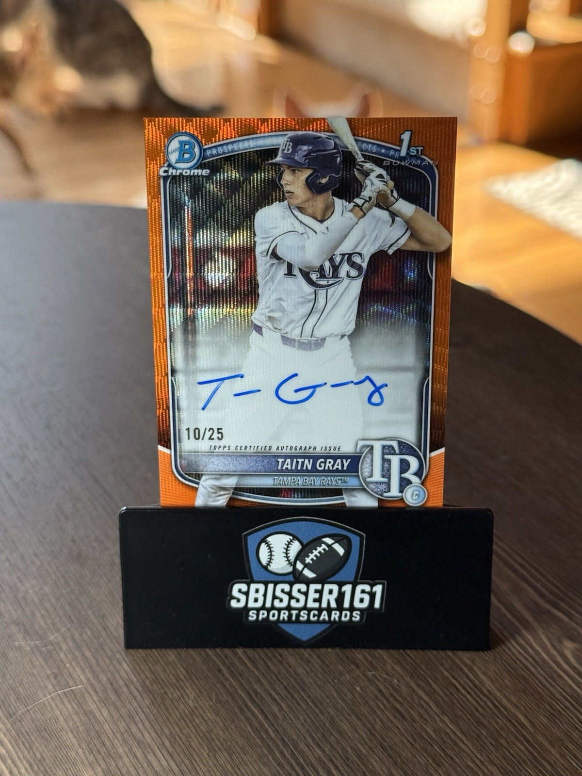 2025 Bowman Draft - Chrome Prospect Autograph Taitn Gray #CPA-TG Orange Wave /25