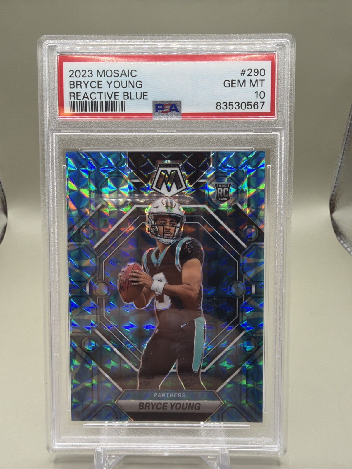Bryce Young Panini Mosaic #290 Reactive Blue