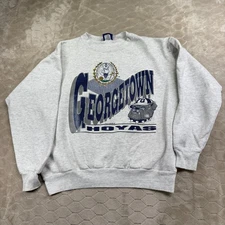 VTG Georgetown Hoyas Basketball Mascot Crew Neck Sweatshirt - Sz Medium USA Made