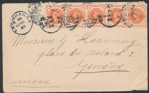 LS84379 Great Britain 1898 to Switzerland good cover used