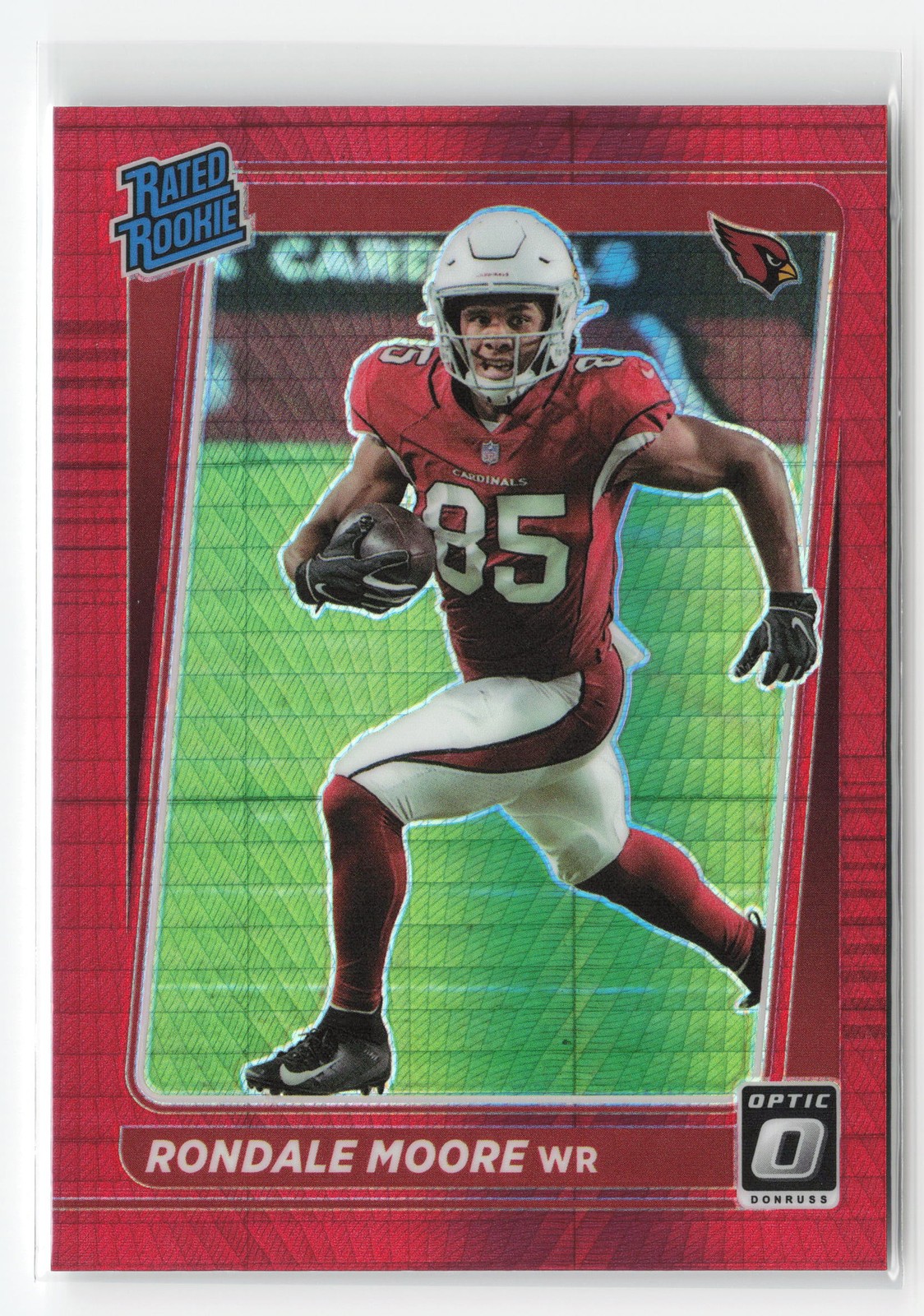 RONDALE MOORE #217 2021 PANINI OPTIC CARDINALS ROOKIE HYPER RED