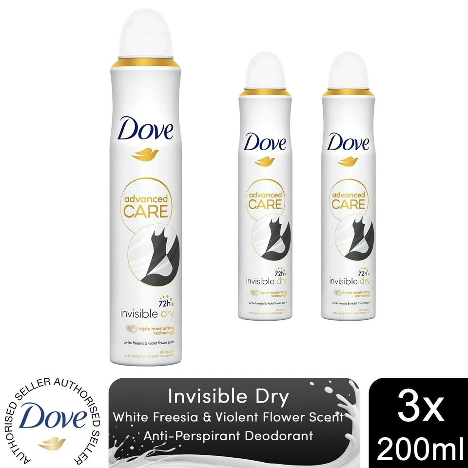 Dove Advanced Care Antiperspirant 72H Protection Deodorant 200ml, 3 Pack