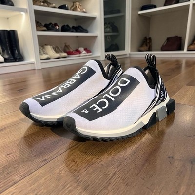 Dolce & Gabbana Stretch Mesh Fast Sneaker White Black US 9