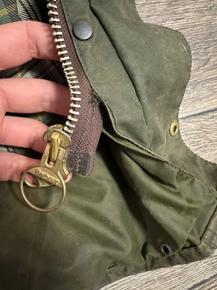 Barbour A200 Border VGC Wax Jacket C42 Large Sage Green men | eBay