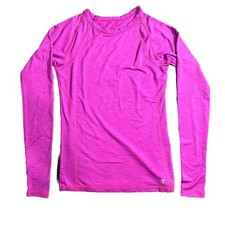 Champion Women's Top Sz S Fuchsia Pullover Long Sleeve Sz XS Contrast Stitching