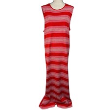 Style & Co XX-Large Maxi Dress Striped Stretch Sleeveless Slit Pullover Red New