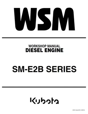 KUBOTA SM-E2B SERIES Z482 Z602 Z662 D722 D782 D902 WORKSHOP MANUAL 2006