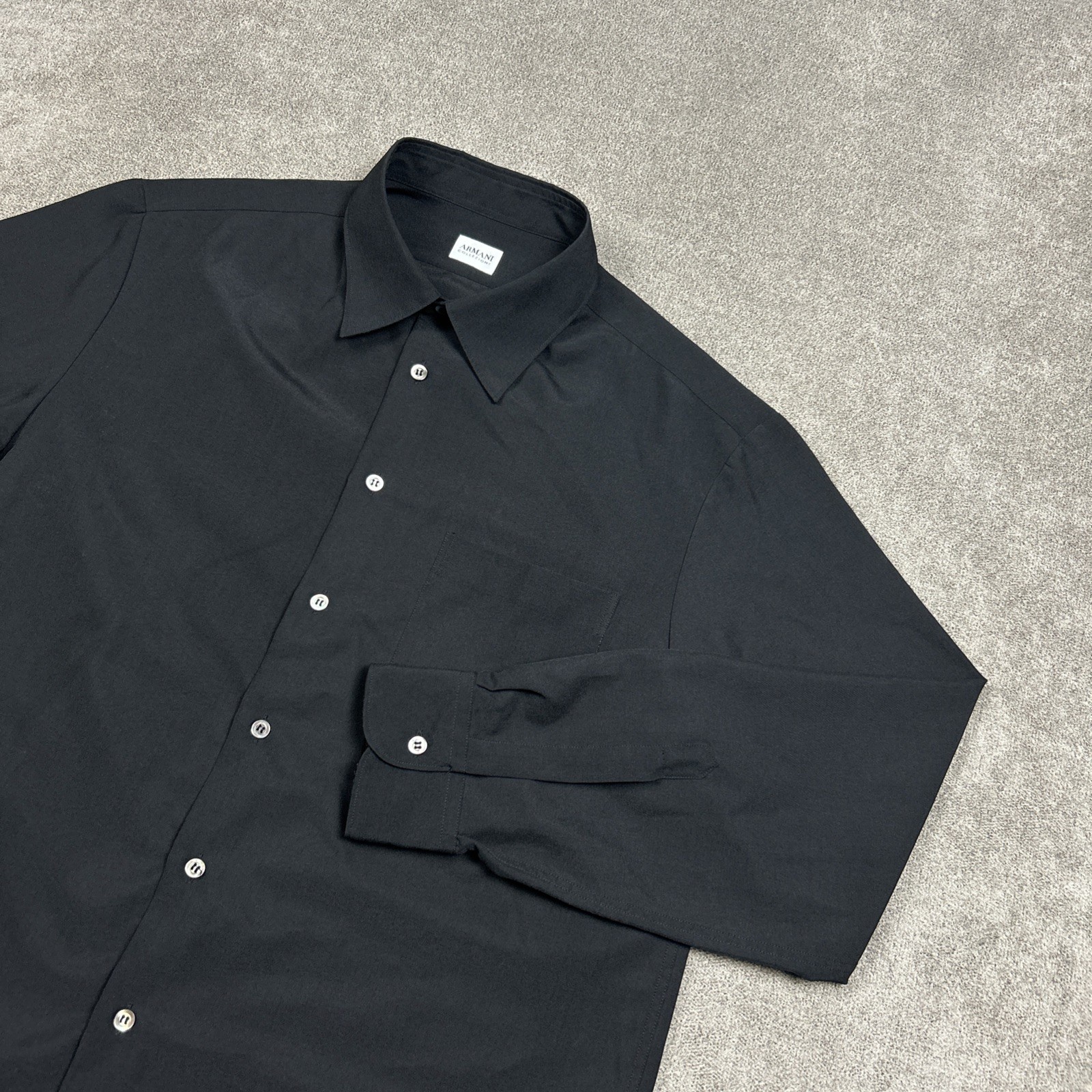Armani Collezioni Shirt Mens Large Performance Button Up Long Sleeve Polyester