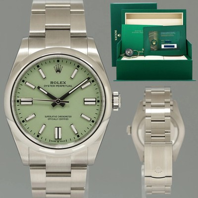 2025 NEW PAPERS Rolex 134300 Oyster Perpetual Pistachio 41mm Steel Watch Box