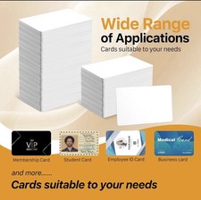 100 Pack Blank PVC Cards CR80 30 Mil Plastic ID Badge Cards for Photo Printers