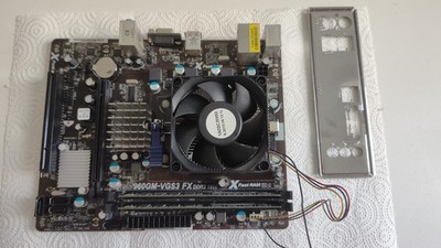 ASRock 960GM-VGS3 FX Mainboard AM3+ Bundle 4GB RAM CPU Kühler Blende Set Top