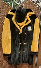 Exclusive  Pittsburgh Steelers Custom Made Sheared Beaver  Ranch Mink Coat & Cap