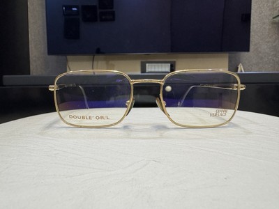 Ultra Rare Gianni Versace H91 . 482 Double 24KT Gold OR/L Eyeglasses Frames 