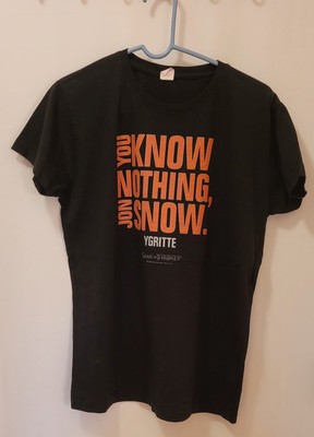 Womens LAT Size 2XL GAME OF THRONES ''YOU KNOW NOTHING, JON SNOW T-SHIRT YGRITTE