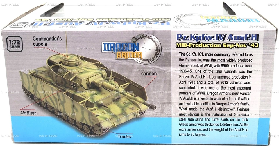 Dragon Armor Panzer IV Ausf.H 1:72 Scale Vehicle 2016 Dragon Models Ltd #60654 - Image 3 of 4