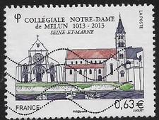 FRANCE oblitéré 2013 Collégiale Notre-Dame de Melun Y&T N° 4743
