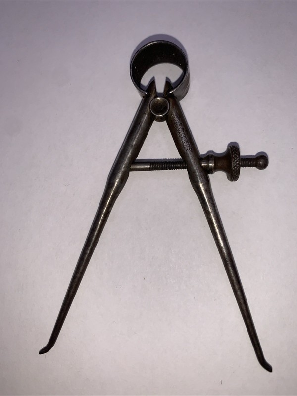 Vintage L. S. STARRETT CO. 3” Round Leg Spring Joint Inside Caliper 