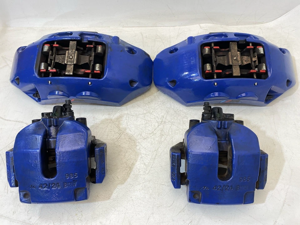 BMW X5M SPORT 2010-2013 4,4 Twin Turbo Juego de 4 pinzas de freno azules y rotores M Foto 2 de 4