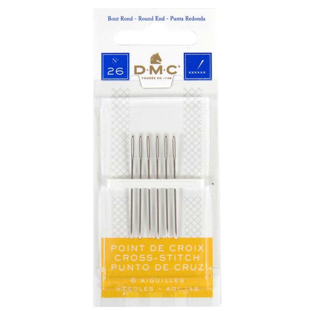 Gold Hand Sewing Needles 3 Pack DMC Size 26 Cross Stitch 18 Needles Total