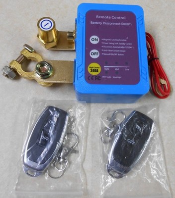 Remote Control Automotive Battery Auto Disconnect Switch w/ 2 Remotes