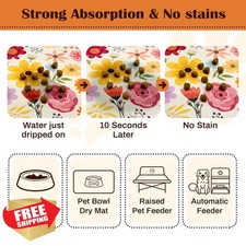 Pet Feeding Mat Waterproof Dog Cat Bowl Mat Absorbent Non-Slip