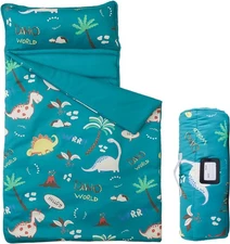 MORAIS Toddler Nap Mat with Pillow and Blanket, 52" x 20" Lightweight Green 