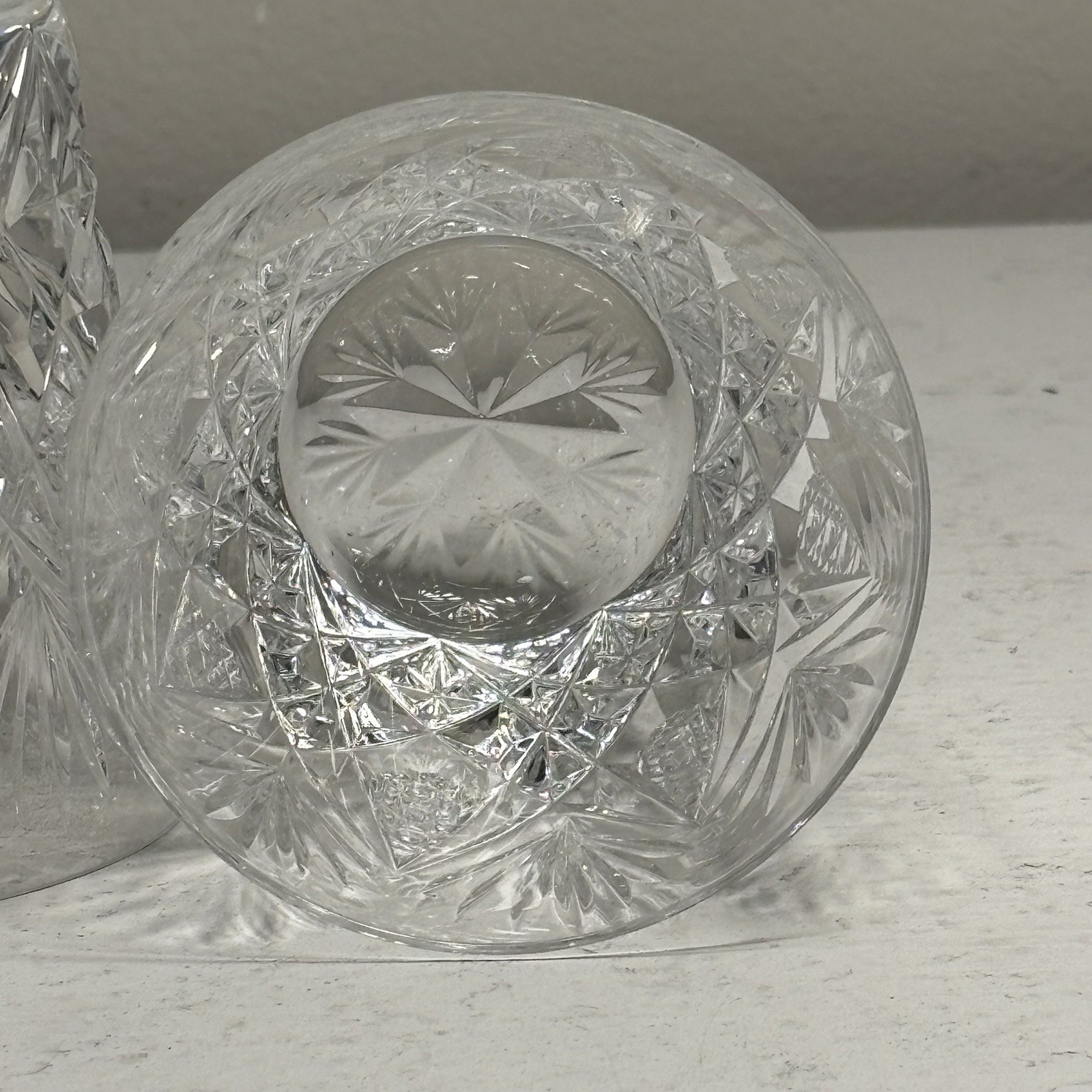 St. Louis Crystal Florence Double Old Fashion Glass Pineapple set of 2