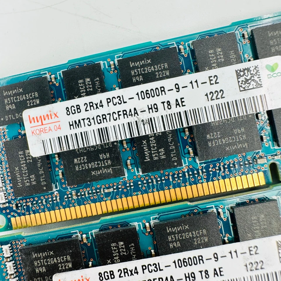 Lot of 7 Hynix 8GB 2Rx4 PC3L-10600R-9-11-E2 Server Memory HMT31GR7CFR4A-H9 T8 AE - Image 2 of 4