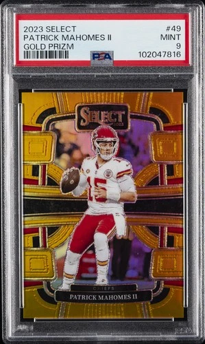 2023 PANINI SELECT GOLD PRIZM #49 PATRICK MAHOMES II 3/10 PSA 9