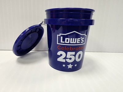 Lowe's 250 Americana Blue Mini bucket With Lid HTF SOLD OUT