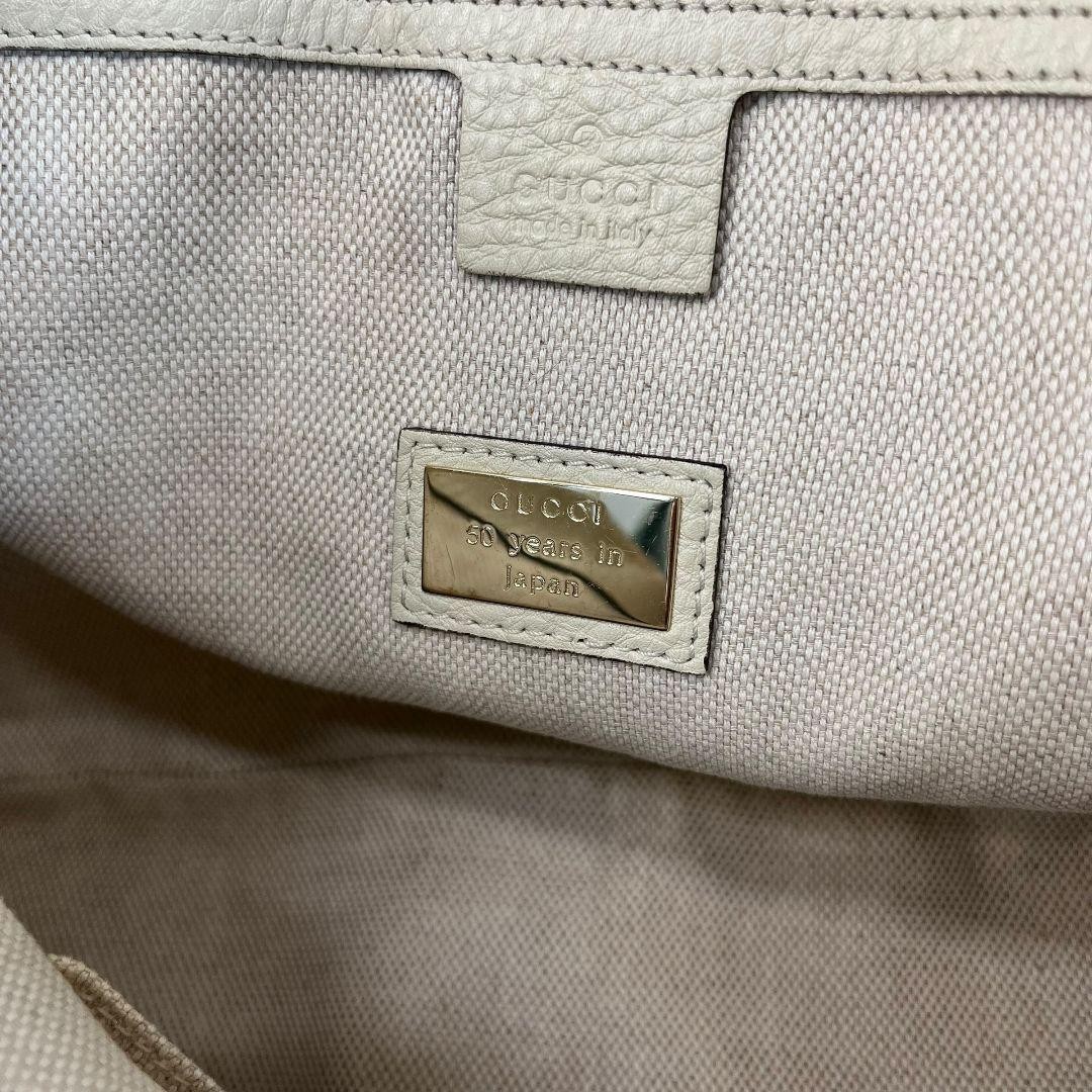 GUCCI Flora Tote Bag 50th Anniversary Flower Pattern Leather Canvas White VIN thumbnail 15