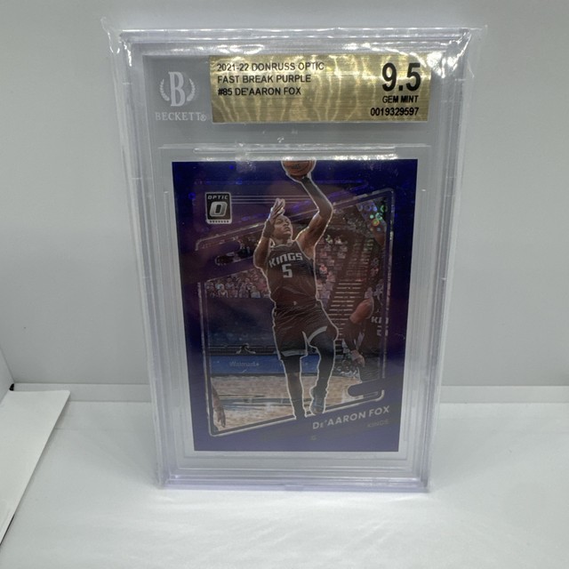 2021-22 Panini Donruss Optic - De'Aaron Fox #85 Purple Fast Break Prizm 60/95