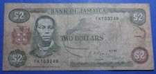 Jamaica 2 Dollars Banknote 1 1 1990 Pick#69 Paul Bogle, arms, Group of children