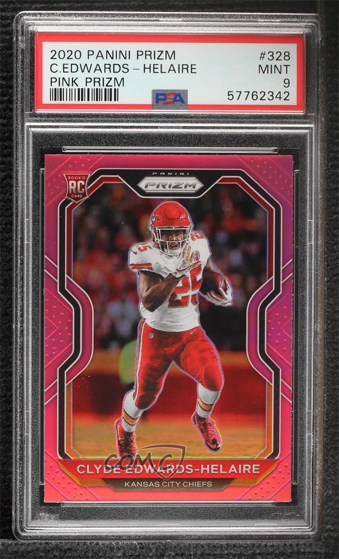 2020 Panini Prizm Rookie Pink Prizm Clyde Edwards-Helaire #328 PSA 9 MINT 8d2
