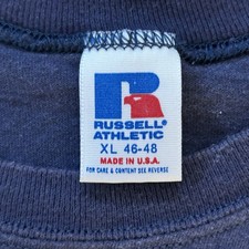 Vintage 90s Russell Athletic Made in USA Single Stitch Navy Mustang Band Shirt