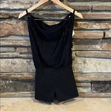 Jo + Jax Runway Romer Black Lace Dance Unitard Romper