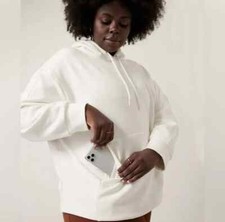 NWT Athleta Retroplush II Hoodie-Magnolia White Plus Size 3X