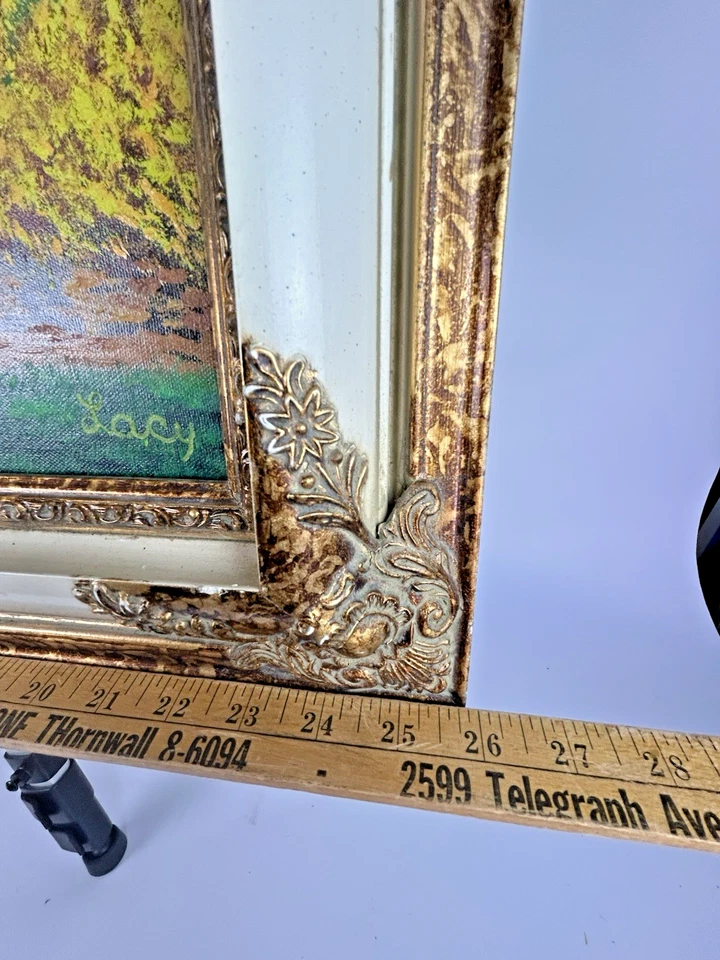 Pintura al óleo firmada de viñedo al aire libre Alexander Valley arte del vino marco de lujo Foto 4 de 4