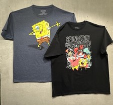 Lot Of 2 Nickelodeon Spongebob Squarepants Graphic Tee Shirts Size XL